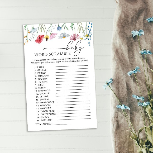Jeu de désordre de mots de bébé Fleurs sauvages (Créateur téléchargé)
