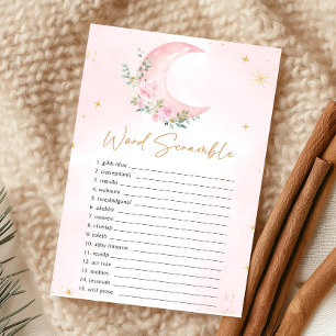Jeu de désordre de mots Fête de Bébé Lune Rose et