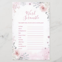 Jeu de désordre de mots Flocon de neige rose paste