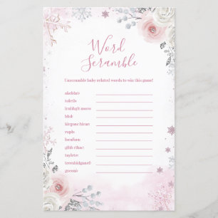 Jeu de désordre de mots Flocon de neige rose paste
