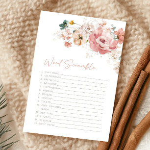 Jeu de désordre de mots pour Baby Shower sur les f