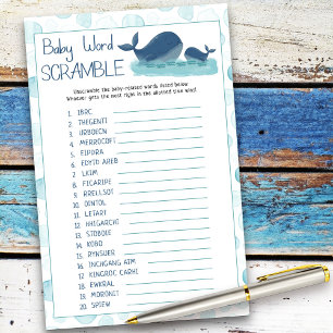 Jeu de désordre de mots pour bébé Baleines Heureus
