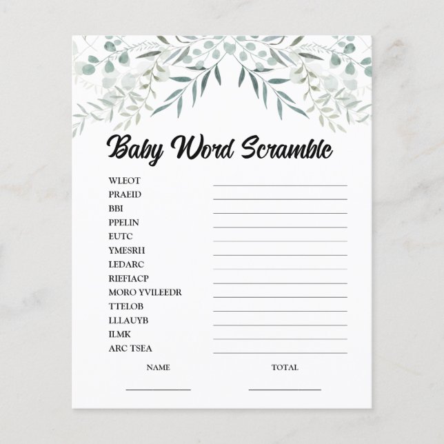 Jeu de désordre de mots pour bébé Eucalyptus Baby  (Devant)