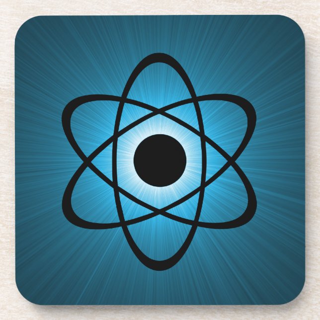 Jeu de Dessous de verre atomique Nerdy, Bleu (Devant)