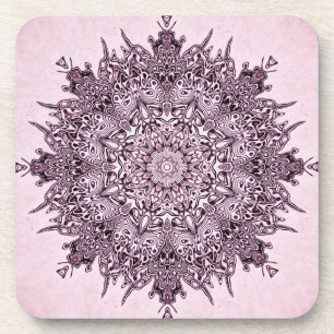 jeu de dessous de verre de mandala de fleurs