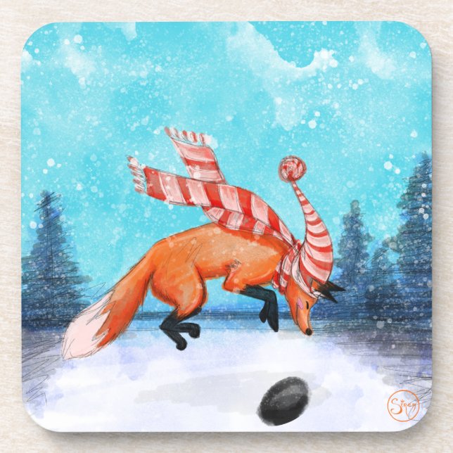 Jeu de Dessous de verre de renard de saut (Devant)