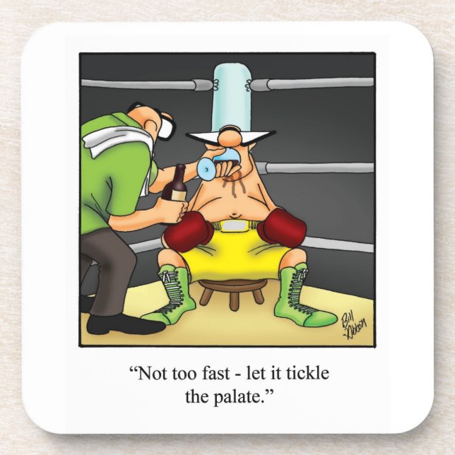 Jeu de Dessous de verre d'Humours à vin amusant (Devant)