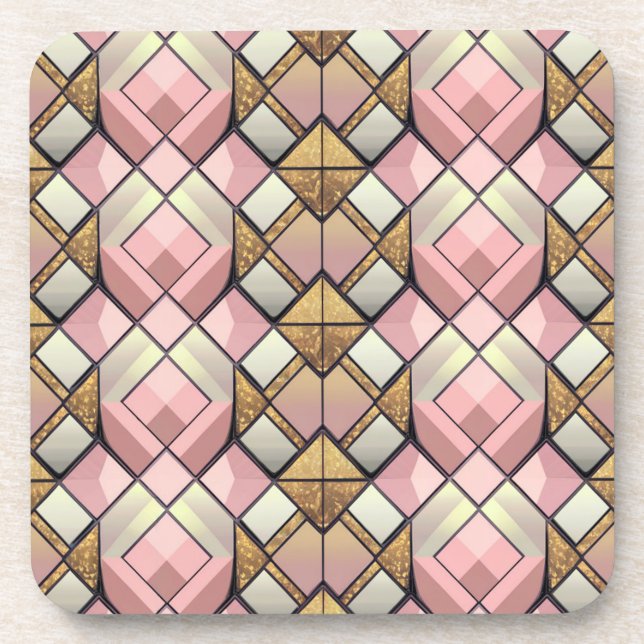 Jeu de Dessous de verre Motif Diamond Moderne Du M (Devant)