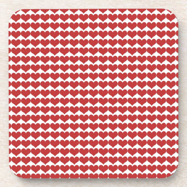 Jeu de Dessous de verre Motifs Red Cute Hearts (Devant)