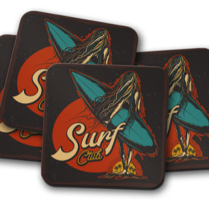 Jeu de Dessous de verre Surfer Girl Ensemble de