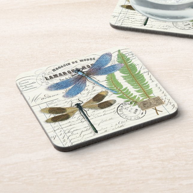 Jeu de Dessous de verre vintage Dragonly & Documen (Côté gauche)