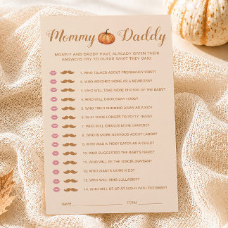 Jeu de devinette Baby Shower Citrouille d'automne