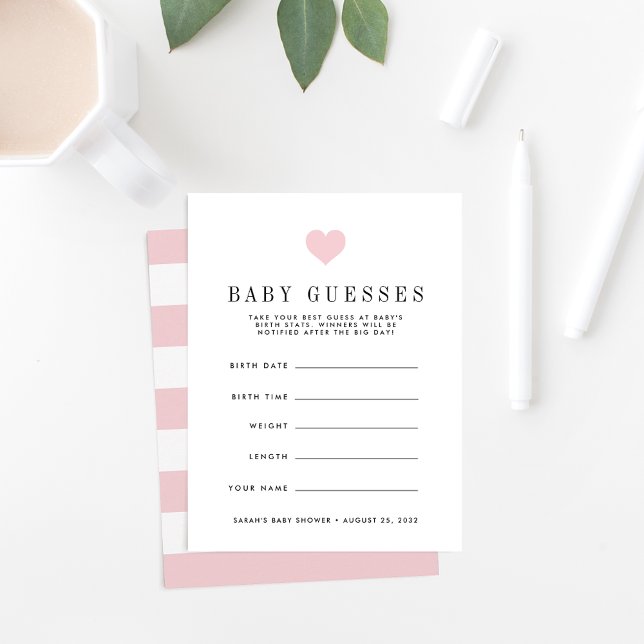 Jeu de devinette de Baby shower rose (Créateur téléchargé)