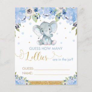 Jeu de devinette de bonbons à l'éléphant floral bl