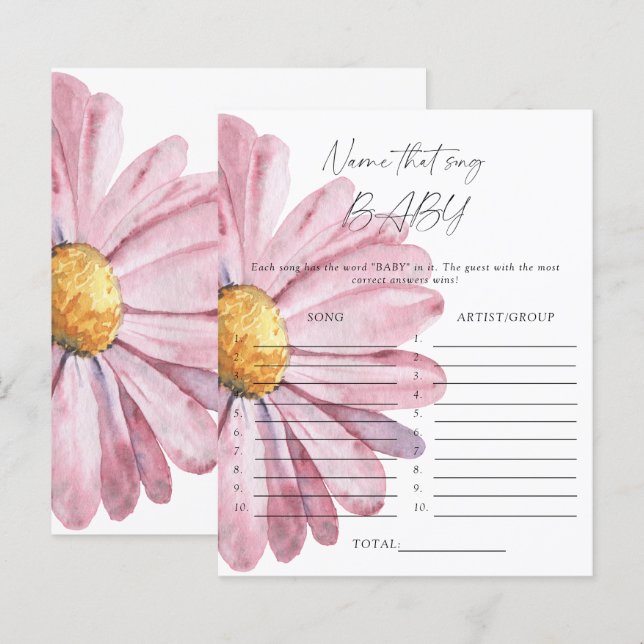 Jeu de devinette de chanson pour baby shower - dai (Devant / Derrière)