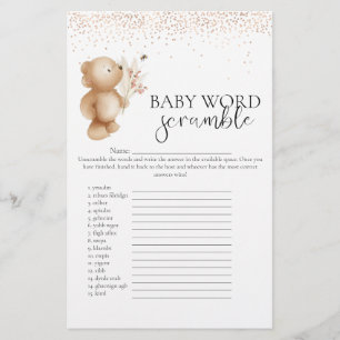 Jeu de devinette de mots 'Ours & Abeille' pour Bab