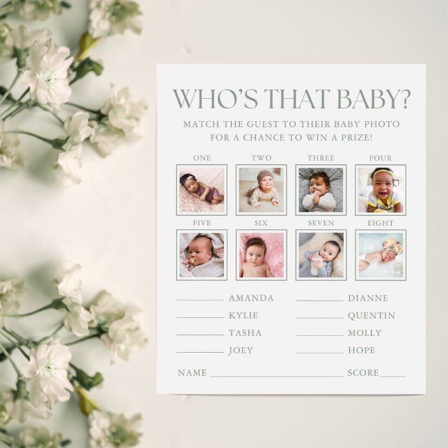 Jeu de devinette de photo de bébé pour Baby Shower (Créateur téléchargé)