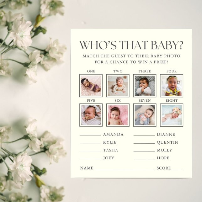 Jeu de devinette de photo de bébé pour baby shower (Créateur téléchargé)