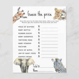 Jeu de devinette de prix - activité de baby shower