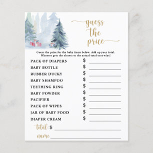 Jeu de devinette de prix Baby Shower Bleu Hiver