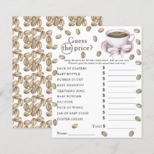 Jeu de devinette de prix de baby shower pour café