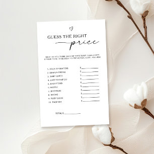 Jeu de devinette de prix pour Baby Shower