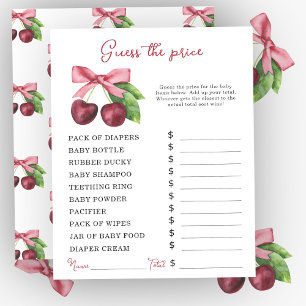 Jeu de devinette de prix pour baby shower Cherry b