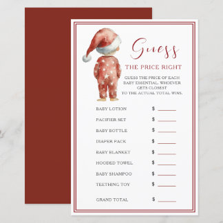 Jeu de devinette de prix pour Baby Shower de Noël