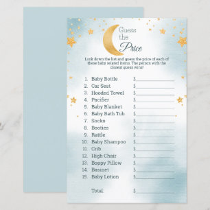 Jeu de devinette de prix pour Baby Shower garçon "