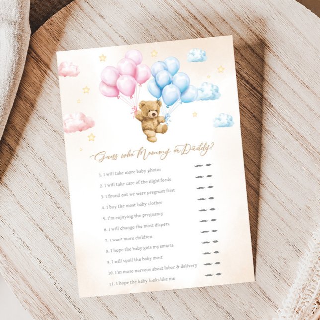 Jeu de devinette de révélation du sexe de l'ours à (Bear Gender Reveal Game)