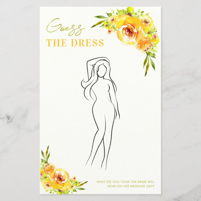 Jeu de devinette de robe de Floral Jaune Citron po (Devant)