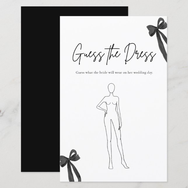 Jeu de devinette de robe de mariée à nœud noir (Devant / Derrière)