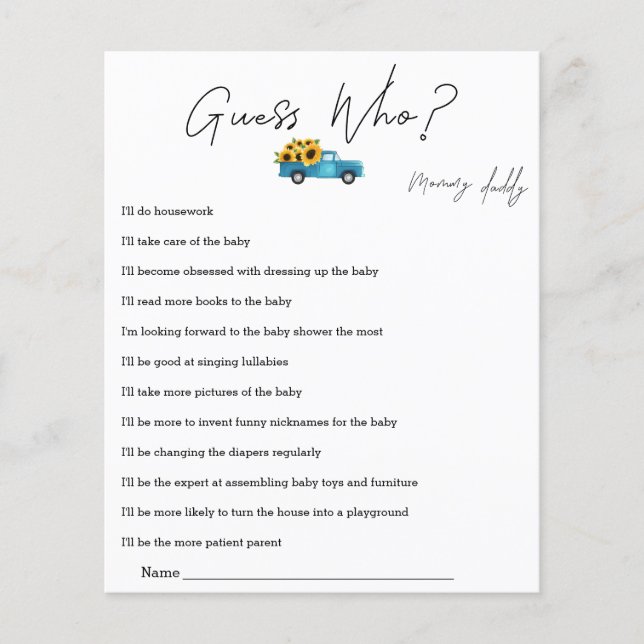 Jeu de devinette du camion aquarelle avec tourneso (Devant)