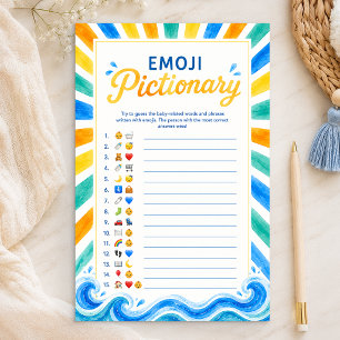 Jeu de devinette Emoji Pictionary Baby Shower Suns