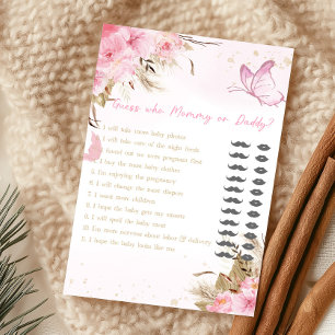 Jeu de devinette Maman ou Papa à fleurs papillon