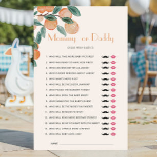 Jeu de devinette Maman ou Papa pour Baby Shower Ci