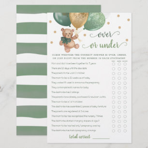 Jeu de devinette Over ou Under Baby Shower Teddy B