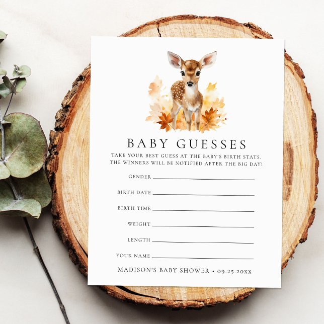 Jeu de devinette pour Baby Shower avec des cerfs m (Créateur téléchargé)