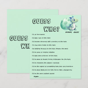 Jeu de devinette pour Baby Shower avec un joli din