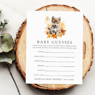 Jeu de devinette pour Baby Shower avec un loup mig