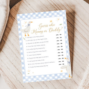 Jeu de devinette pour Baby Shower Bébé Gingham Sil