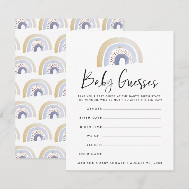 Jeu de devinette pour Baby Shower sur le thème arc (Devant / Derrière)