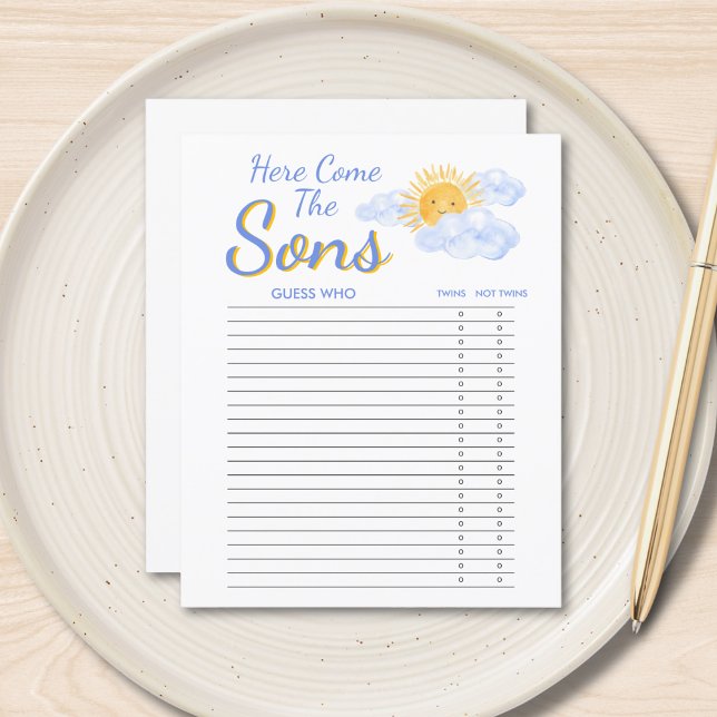 Jeu de devinette pour jumeaux garçons Baby Shower (Créateur téléchargé)