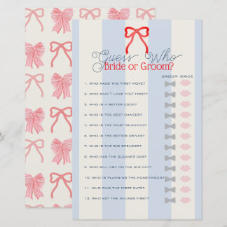 Jeu de devinette pour la fête de mariage Ruban Rou