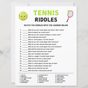 Jeu de devinettes de tennis