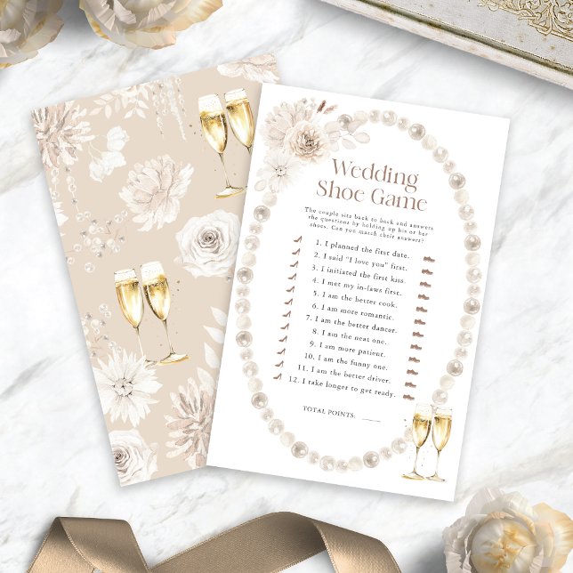 Jeu de douche à chaussures mariage (Pearls and Prosecco Wedding Shoe Shower Game
)