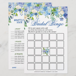 Jeu de douche de mariée aux hortensias bleus DOUBL