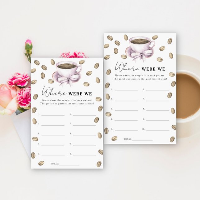 Jeu de douche de mariée Coffee Bow Où étions-nous (Créateur téléchargé)
