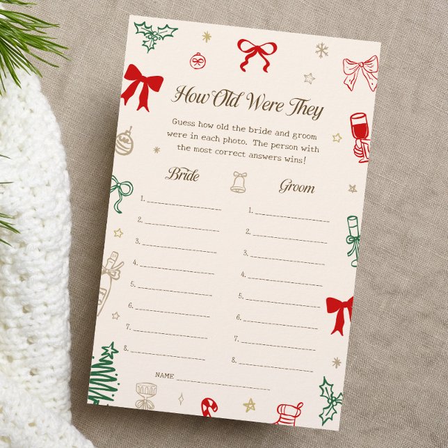 Jeu de douche de mariée de Noël Quel âge avaient-i (Créateur téléchargé)