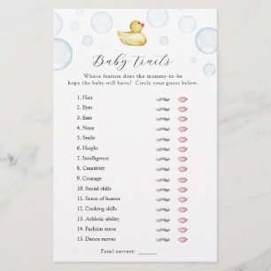 Jeu de douche de Traits de bébé canard en caoutcho